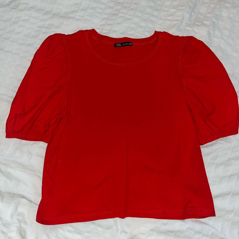 Zara puffy sleeve T-shirt